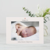 A Thankful Heart Baby Shower Photo サンキューカード (スタンド正面)