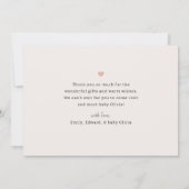 A Thankful Heart Baby Shower Photo サンキューカード (裏面)