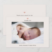 A Thankful Heart Baby Shower Photo サンキューカード (正面/裏面)