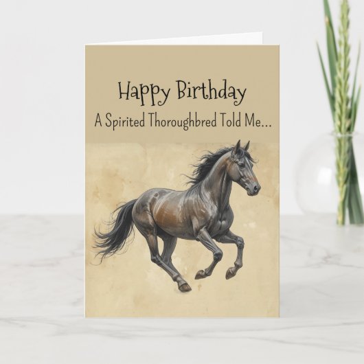 A Thoroughbred Horse Personality Birthday  カード (正面)