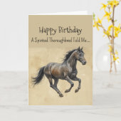 A Thoroughbred Horse Personality Birthday  カード (黄色い花)