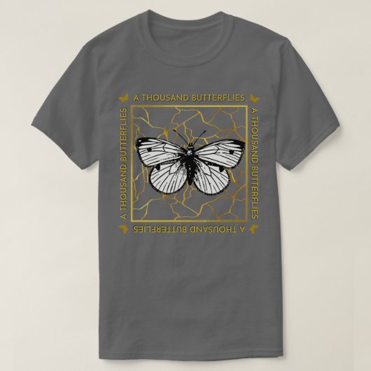 A Thousand Butterflies Gold Kintsugi Tシャツ (デザイン正面)