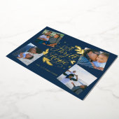 A Thrill of Hope Navy Religious 4 Photo Collage 箔シーズンカード (回転した状態)
