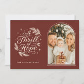 A Thrill of Hope Red Religious Arch Photo シーズンカード (正面)