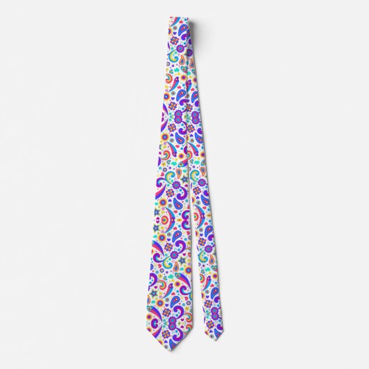 A tie with a vibrant, colorful paisley pattern  ネクタイ (正面)