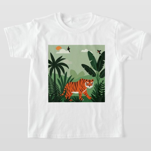 A tiger in a tropical forest tシャツ (レイダウン)