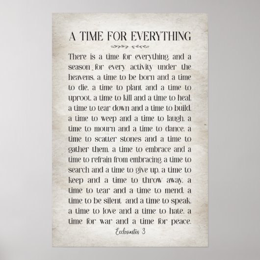 A Time for Everything Wall art from Ecclesiastes 3 ポスター (正面)