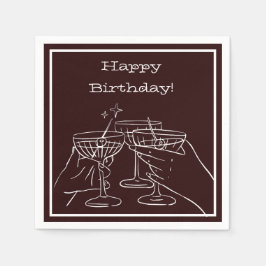 A Tiniビットの古い – 誕生日テーマの装飾 スタンダードカクテルナプキン
