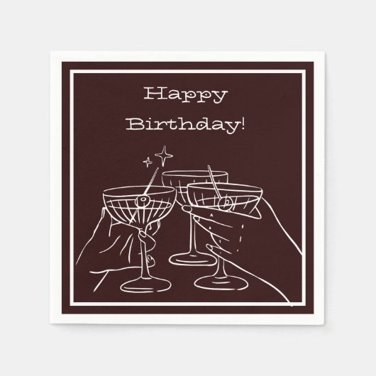 A Tiniビットの古い – 誕生日テーマの装飾 スタンダードカクテルナプキン (正面)
