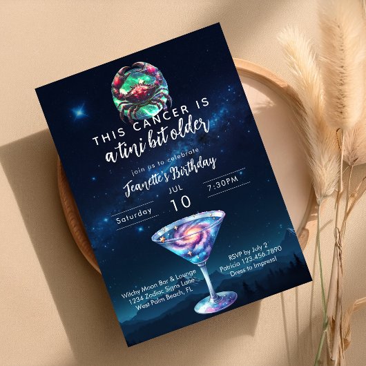 A Tiniビットより古いがん〔占星術の〕十二宮図Martini誕生日 招待状