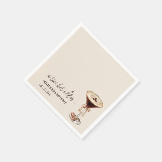 A Tiniビットより古いエスプレッソマルティーニ誕生日 スタンダードカクテルナプキン (角)