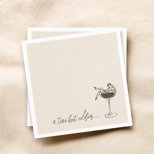 A Tiniビットより古いエスプレッソマルティーニ誕生日 スタンダードカクテルナプキン