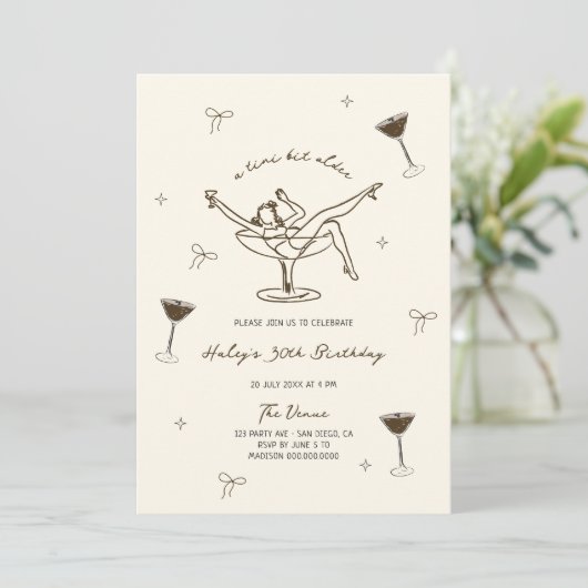 A Tiniビットより古いエスプレッソマルティーニ誕生日 招待状 (スタンド正面)