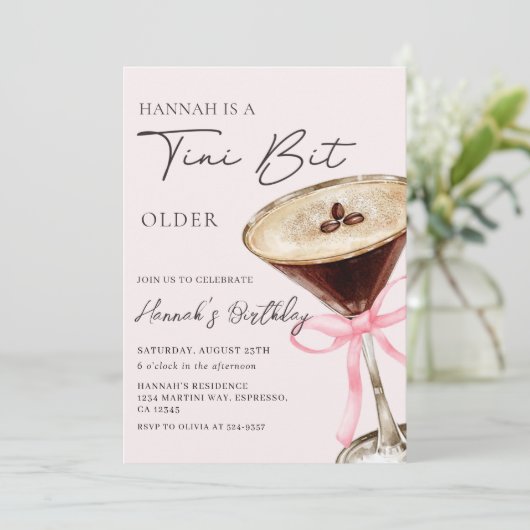 A Tiniビットより古いエスプレッソマルティーニ誕生日 招待状 (スタンド正面)