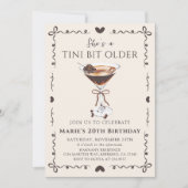 A Tiniビットより古いエスプレッソマルティーニ誕生日 招待状 (正面)