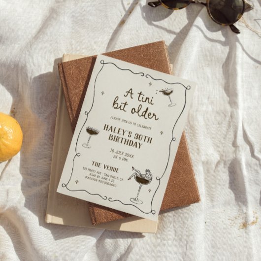 A Tiniビットより古いエスプレッソマルティーニ誕生日 招待状