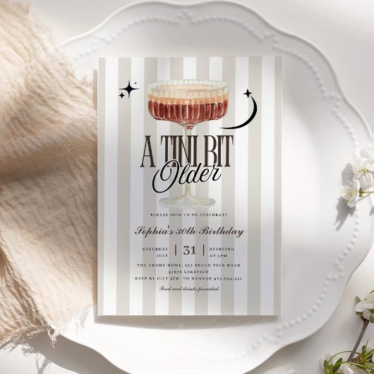 A Tiniビットより古いエスプレッソマルティーニ誕生日 招待状