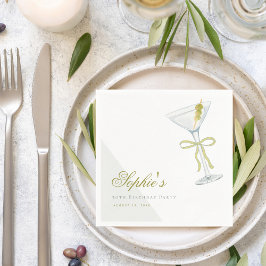 A Tiniビットより古いオリーブマルティニカクテル誕生日 スタンダードカクテルナプキン