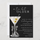 A Tiniビットより古いシックな黒ダーティマルティーニ誕生日 招待状 (正面)