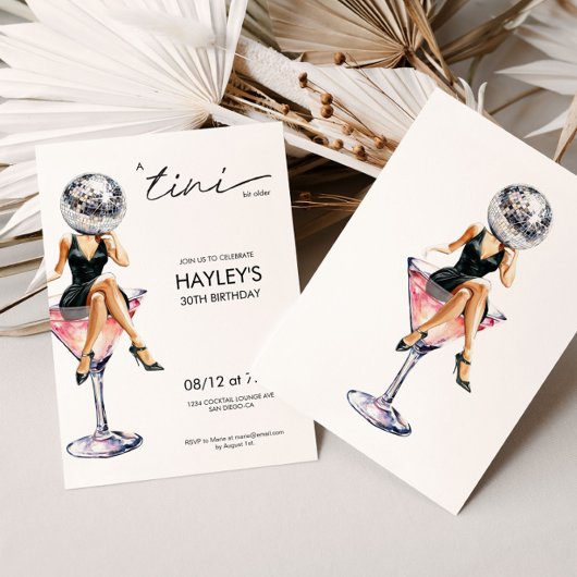 A Tiniビットより古いディスコマルティーニ誕生日 招待状