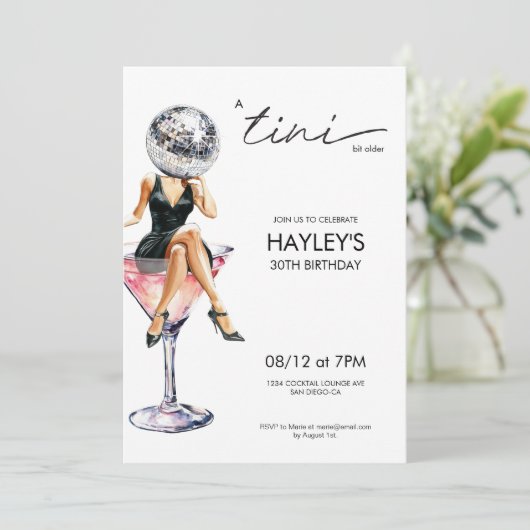 A Tiniビットより古いディスコマルティーニ誕生日 招待状 (スタンド正面)