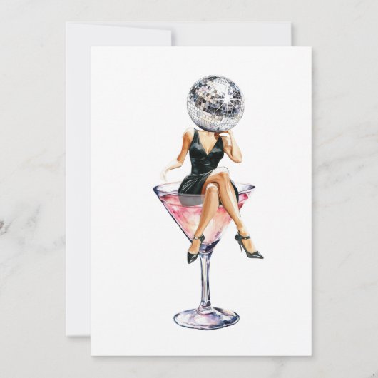 A Tiniビットより古いディスコマルティーニ誕生日 招待状 (裏面)