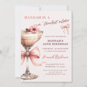 A Tiniビットより古いピンクエスプレッソマルティーニ誕生日 招待状 (正面)