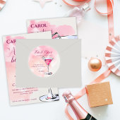 A Tiniビットより古いピンクマルティニ誕生日ありがとう ラウンドシール