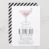 A Tiniビットより古いピンクモダンのMartini誕生日 招待状 (正面/裏面)