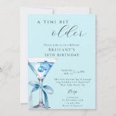 A Tiniビットより古いブルーボウMartini 30歳の誕生日 招待状 (正面)