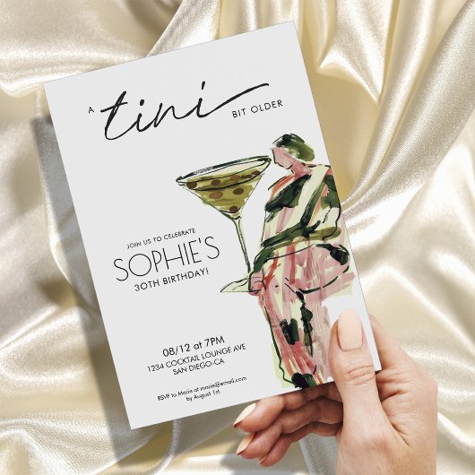 A Tiniビットより古いMartiniアート誕生日招待状 招待状
