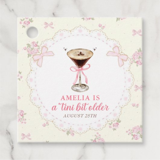 A Tiniビットより古いMartiniコケット誕生日 フェイバータグ (正面)