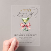 A Tiniビットより古いMartiniピンクボウ誕生日 アクリル招待状 (インサイチュ (ポータブル))