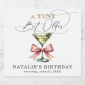 A Tiniビットより古いMartiniピンクボウ誕生日 リキュールボトルラベル (シングルラベル)