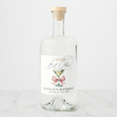 A Tiniビットより古いMartiniピンクボウ誕生日 リキュールボトルラベル (正面)