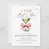 A Tiniビットより古いMartiniピンクボウ誕生日 招待状 (正面)
