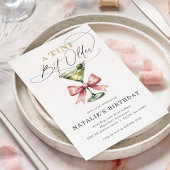 A Tiniビットより古いMartiniピンクボウ誕生日 招待状