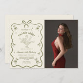 A Tiniビットより古いMartini Bow誕生日写真 招待状 (正面/裏面)