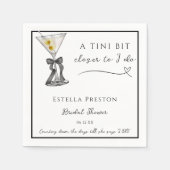 A Tiniビットより近い汚れたMartiniブライダルシャワー スタンダードカクテルナプキン (正面)