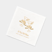 A Tiniビット古いカクテル金ゴールド誕生日ナプキンス 箔ナプキン (左)