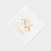 A Tiniビット古いカクテル金ゴールド誕生日ナプキンス 箔ナプキン (右)