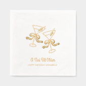 A Tiniビット古いカクテル金ゴールド誕生日ナプキンス 箔ナプキン (正面)