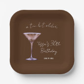 A Tiniビット古いチョコレートマルティーニをテーマにしたパーティー ペーパープレート (正面)