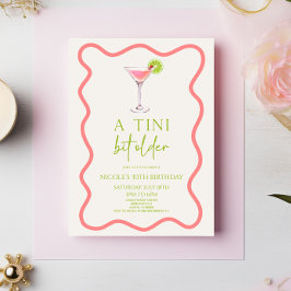 A Tiniビット古いピンクのコスモMartini誕生日パーティー 招待状
