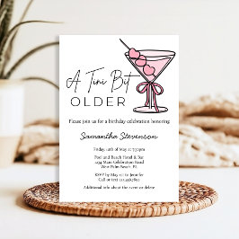 A Tiniビット古いピンクのハートオリーブ誕生日パーティー 招待状