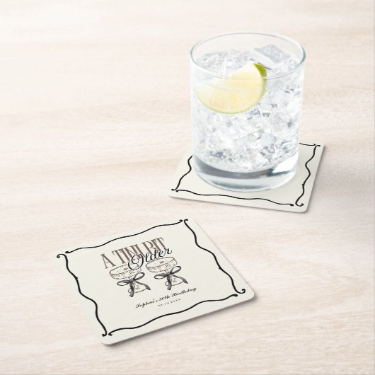 A Tiniビット古い誕生日エスプレッソ・マルティニ予測できな スクエアペーパーコースター (インサイチュ)