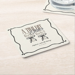 A Tiniビット古い誕生日エスプレッソ・マルティニ予測できな スクエアペーパーコースター