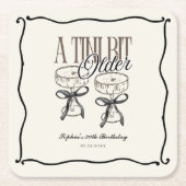 A Tiniビット古い誕生日エスプレッソ・マルティニ予測できな スクエアペーパーコースター (正面)