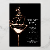 A Tiniビット古い70誕生日カクテルパーティー 箔招待状 (正面)