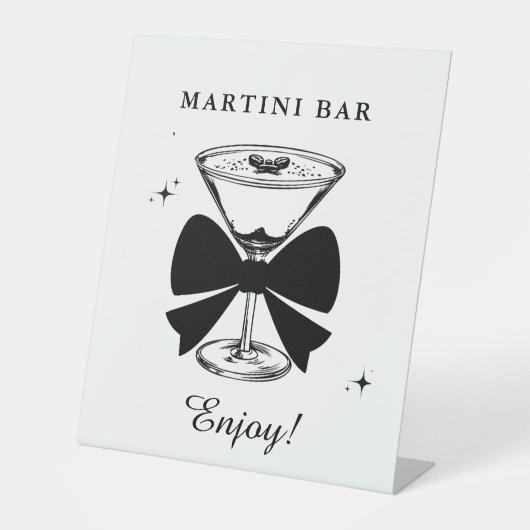 A tiniビット古いMartini誕生日バードリンクバー 台座サイン (正面)